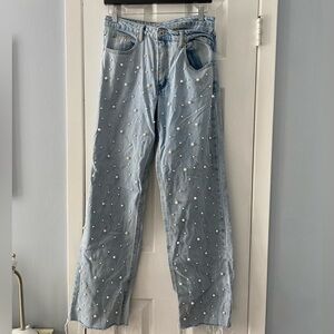 beginning boutique pearl crossover jeans